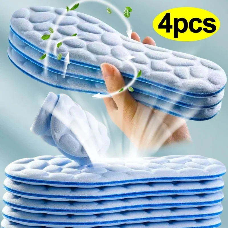 Breathable Mesh Athletic Shoes - 2/4pcs Soft Massage Memory Foam Insoles