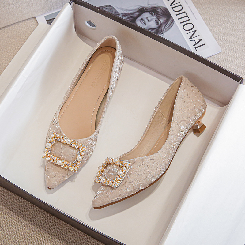 Ivory Textured Satin Pointed T - đánh giá và giá Women'S Shoes
